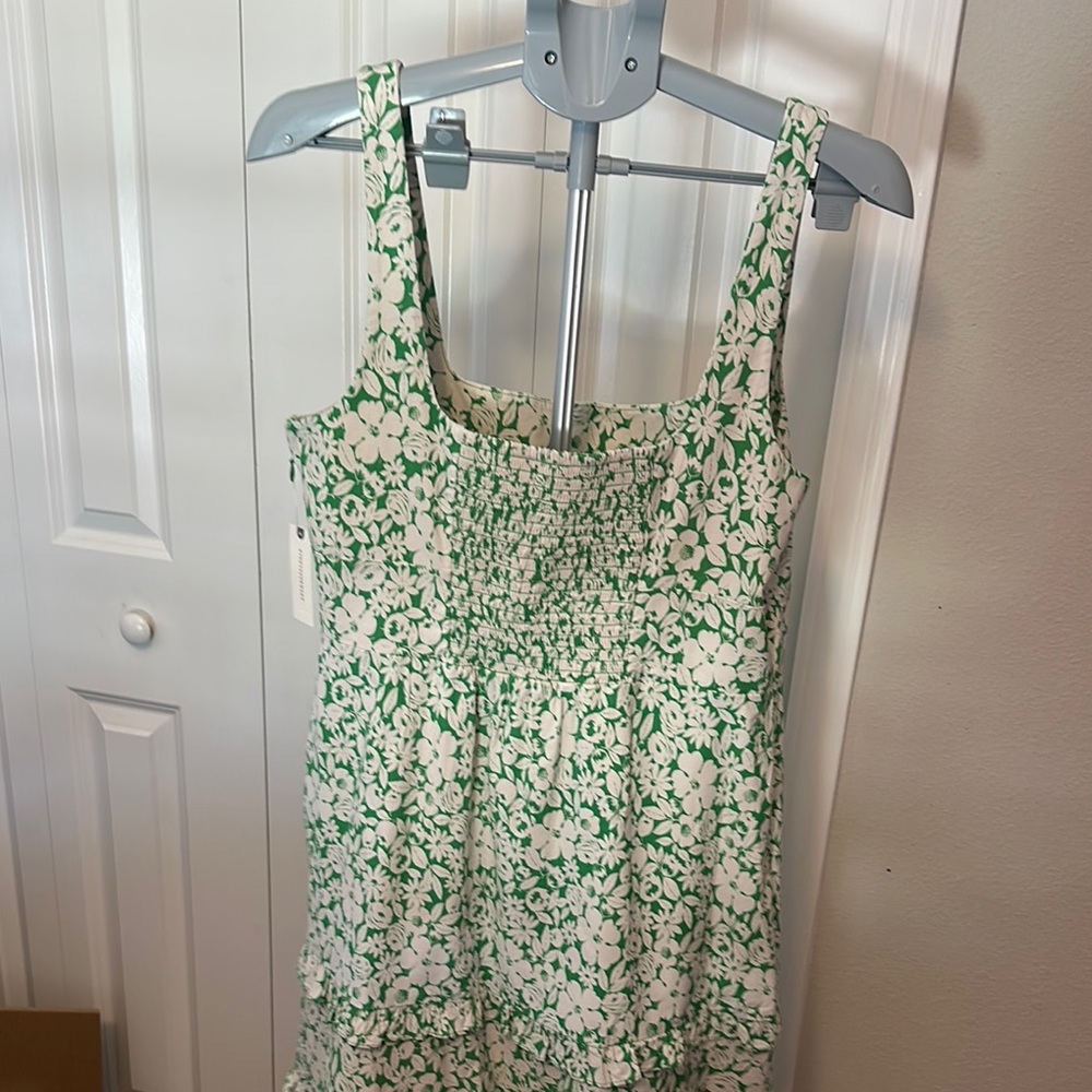 Floral Green Sleeveless Dress Anthropologie - Picture 3 of 4